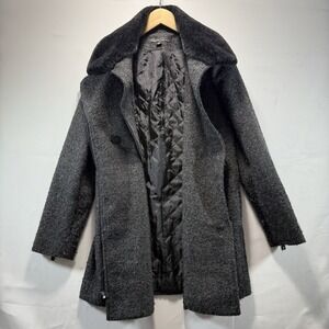 Kenneth Cole New York Women's S Wool Coat Gray Full Zip